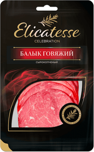 Балык говяжий с/к "Эликатессе" 0,10 кг.шт. нарезка (лоток с ср.защ.атм.)