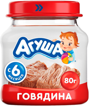 Пюре Мясные Агуша 6,2% 80г Говядина