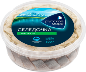 РМ Сельдь ф/кус "Русское море" с УКРОПОМ 500г