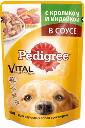 Pedigree Пауч 85 гр для вз.соб кролик/индейка