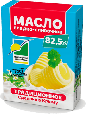 Масло сладко-сливочное несоленое "Традиционное" в/с 82,5% 180г. ЧЗПТ