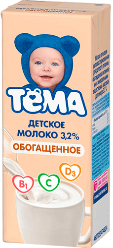 ТЕМА Молоко ультрапастер. обогащенное 3,2% 200мл TBA, 90дней (шт.)