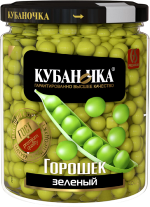 Горошек зеленый консерв. "Кубаночка" 460мл (шт.)