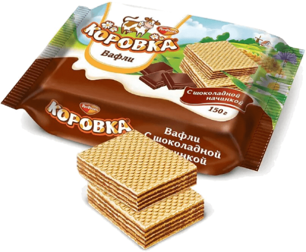 Вафли Коровка с шок. начинкой 150гр