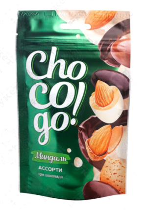 Миндаль ChoCoGo Ассорти (три шоколада) 100гр