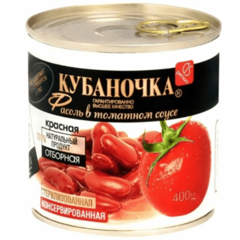 Фасоль в томатном соусе красная "Кубаночка" ж/б 400г (шт.)