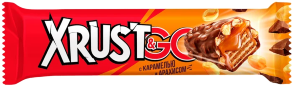 Батончик вафельный Xrust&Go с арахисом и карамелью ш/б 34г