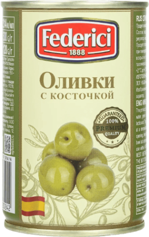 FEDERICI Оливки с косточкой 300 г (уп. х 12) ж.б