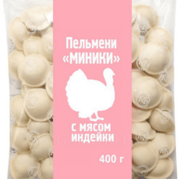 Пельмени КП "С мясом индейки" 0,4 кг.*15 шт.