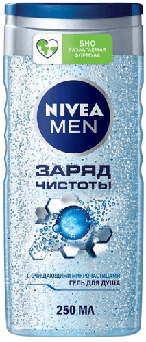 Гель для душа муж. Nivea "Заряд чистоты" 250мл