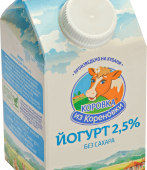 Йогурт пит КизК  2,5% 450г пюрпак Б/Сахара