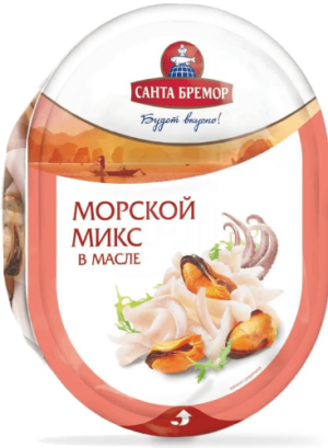 РМ Коктейль из морепродуктов "Морской микс" в раст. масле 180г. 1/6, шт