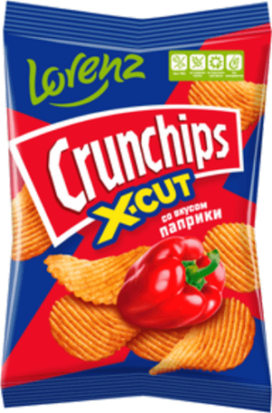 ЛОРЕНЦ Риф.карт.чипсы “Crunchips X-Cut” ПАПРИКА 70г/14шт, шт